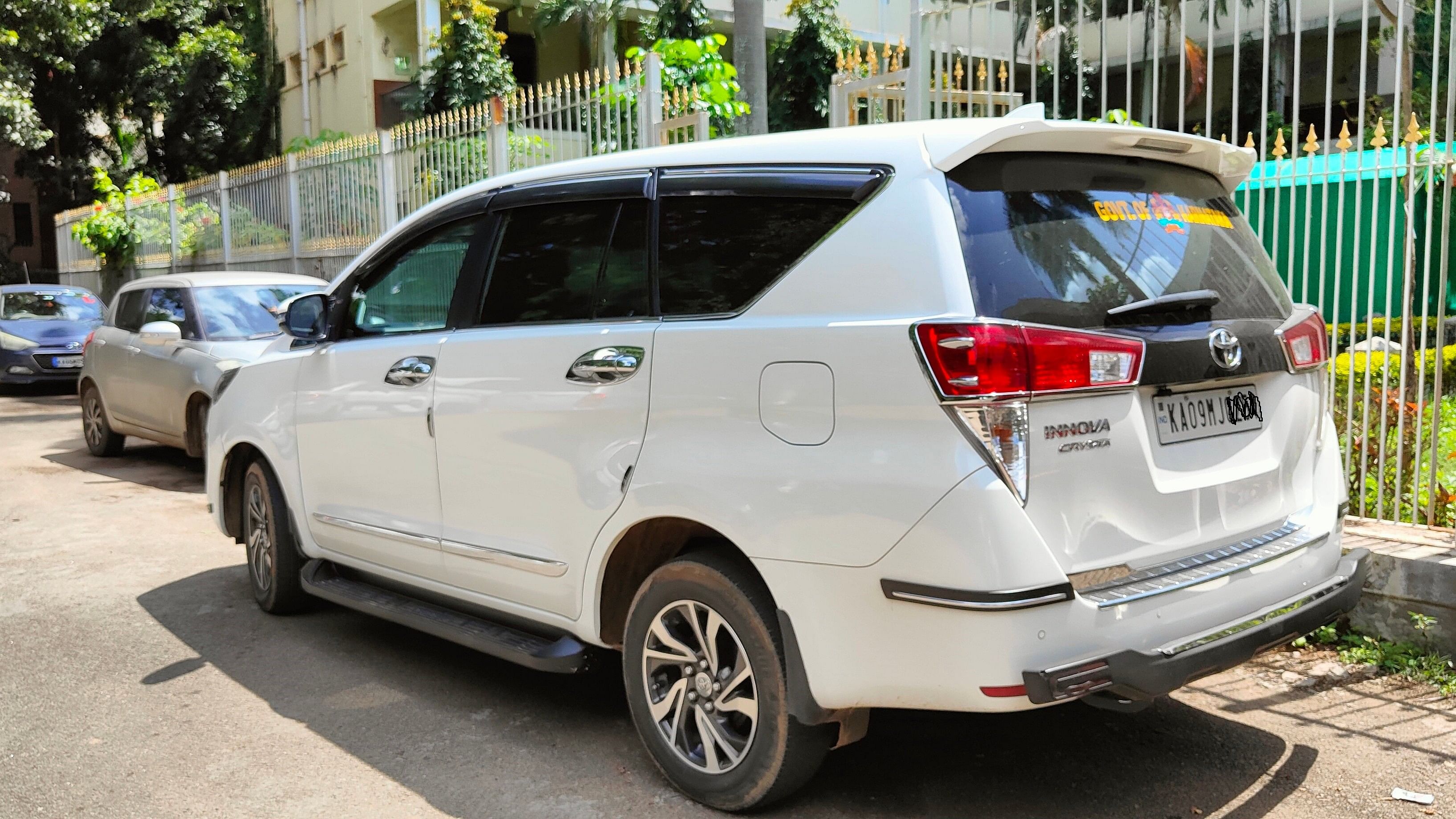 <div class="paragraphs"><p>Car of a Karnataka State government official, with tinted glass (black film) on the rear side, in Mysuru.</p></div>